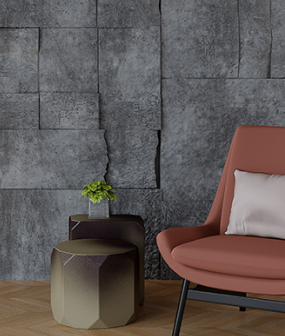 silla y pared de hormigón
